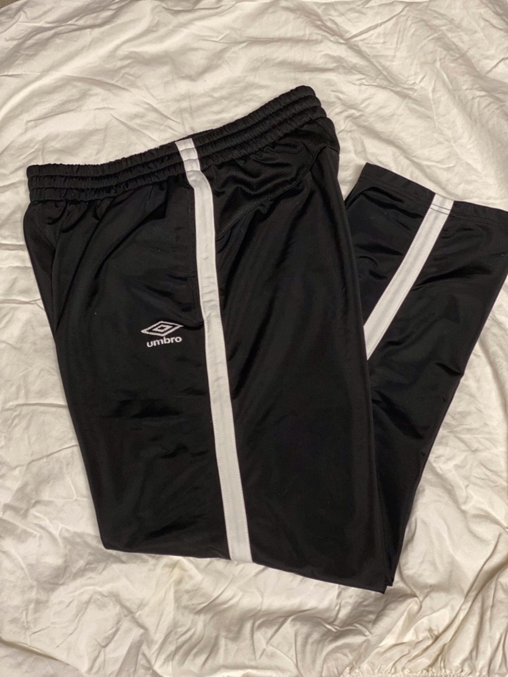 Umbro Black Joggers with White Racing Stripe